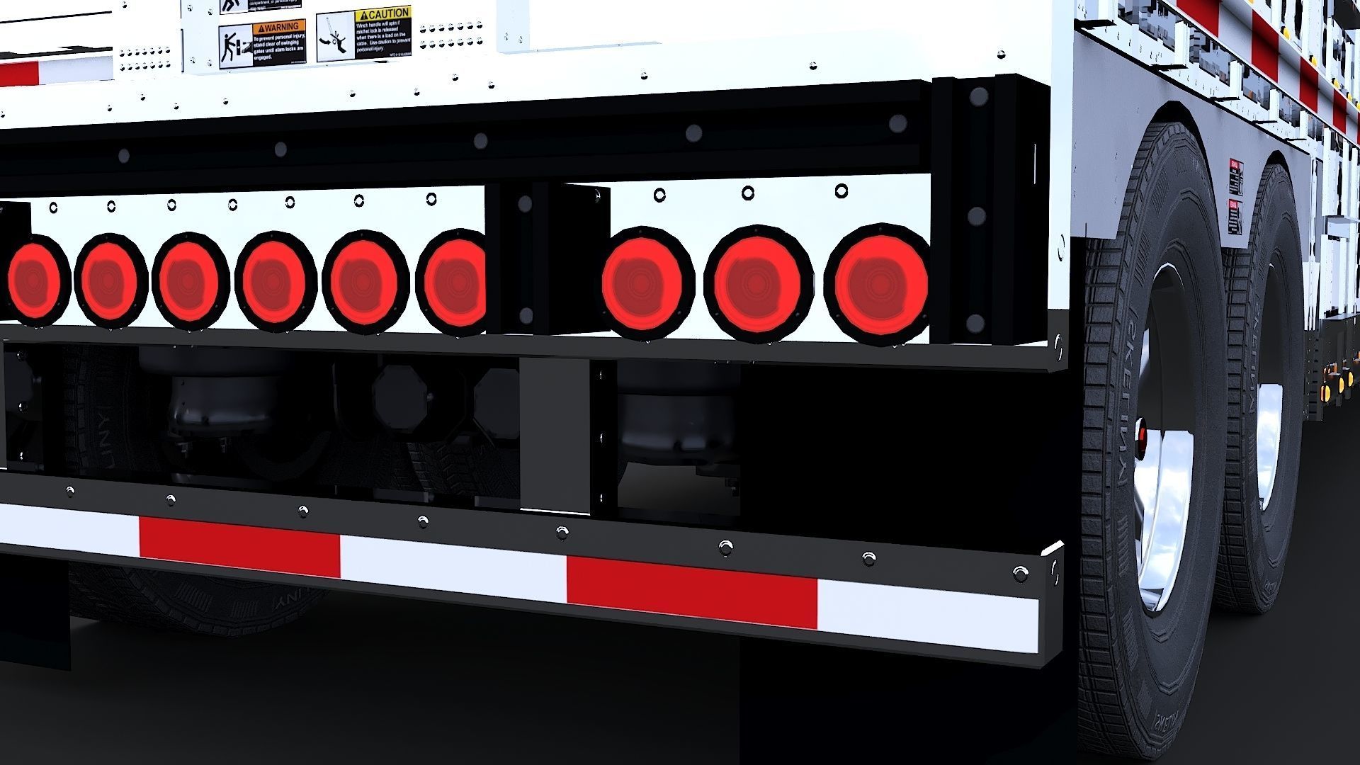 Livestock Semi Trailer  Low-poly 3D model_12