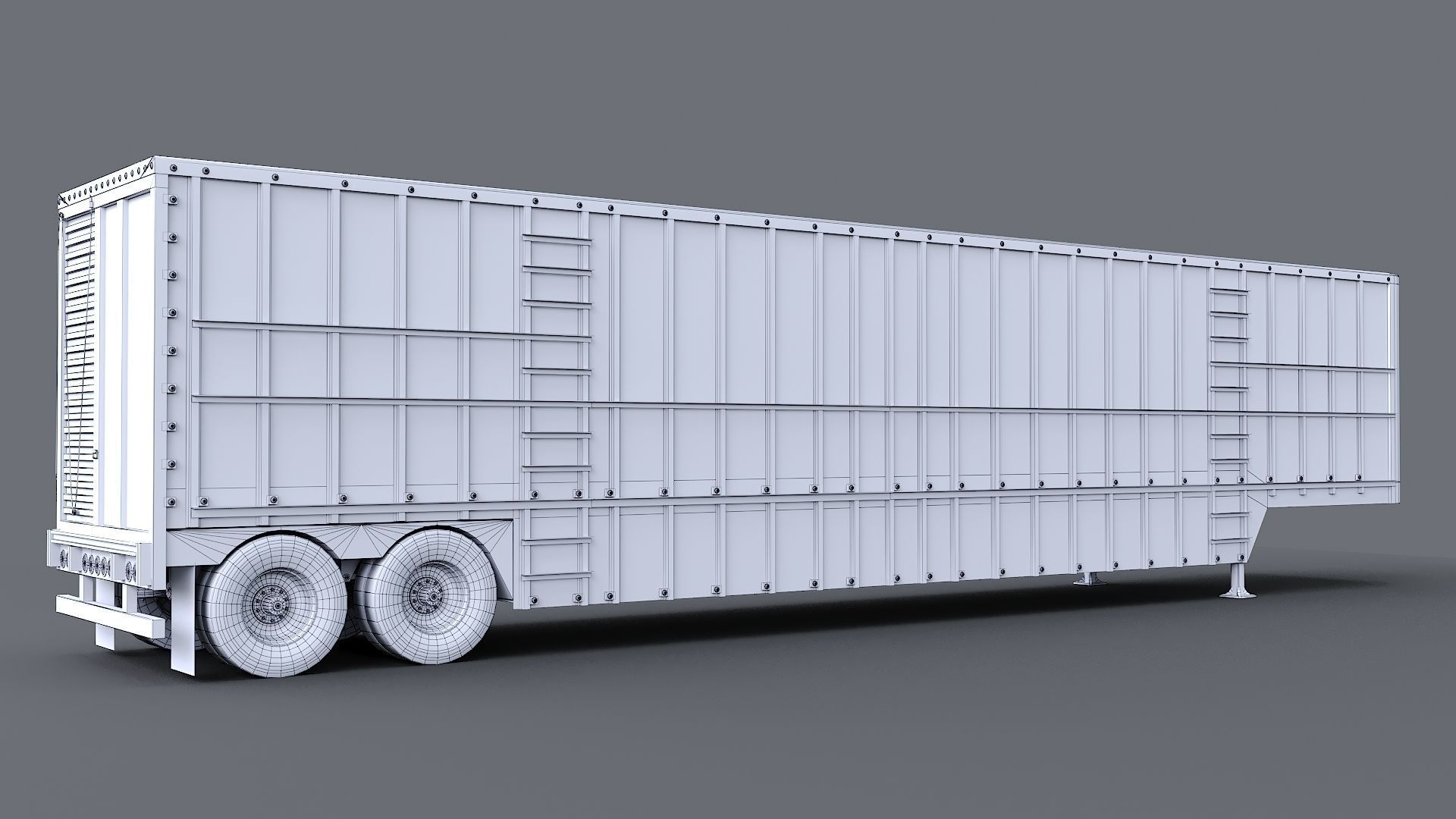 Livestock Semi Trailer  Low-poly 3D model_18