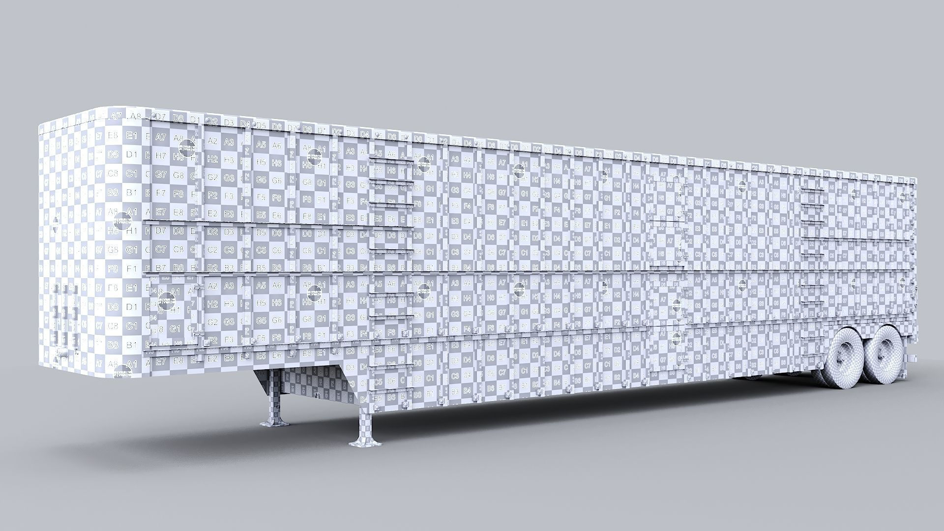 Livestock Semi Trailer  Low-poly 3D model_13
