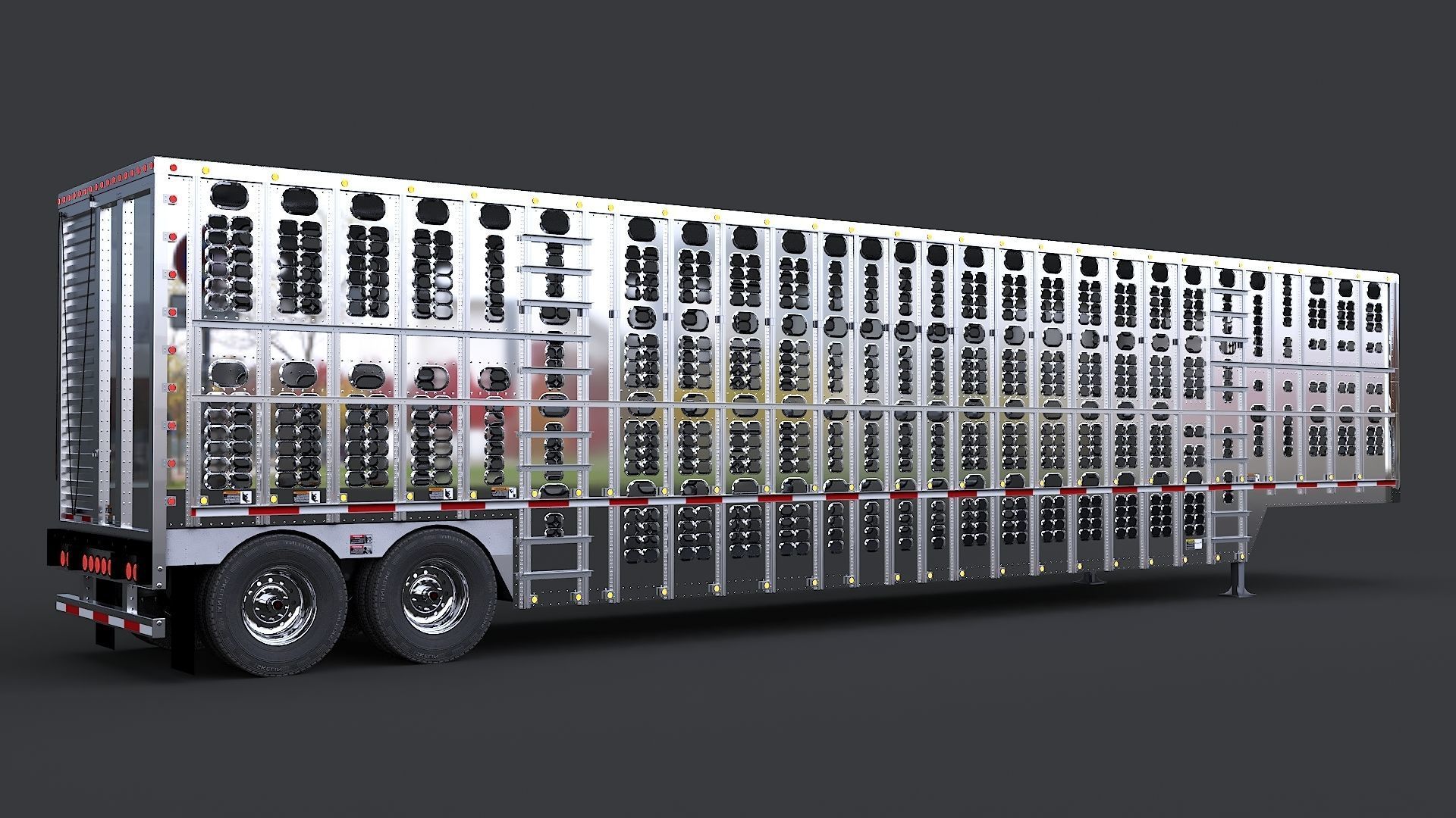 Livestock Semi Trailer  Low-poly 3D model_1