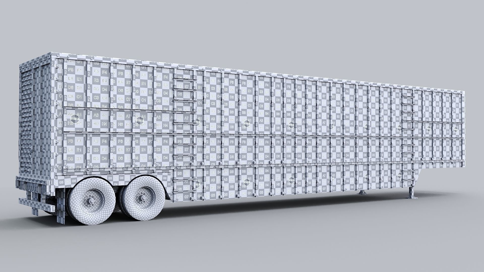 Livestock Semi Trailer  Low-poly 3D model_14