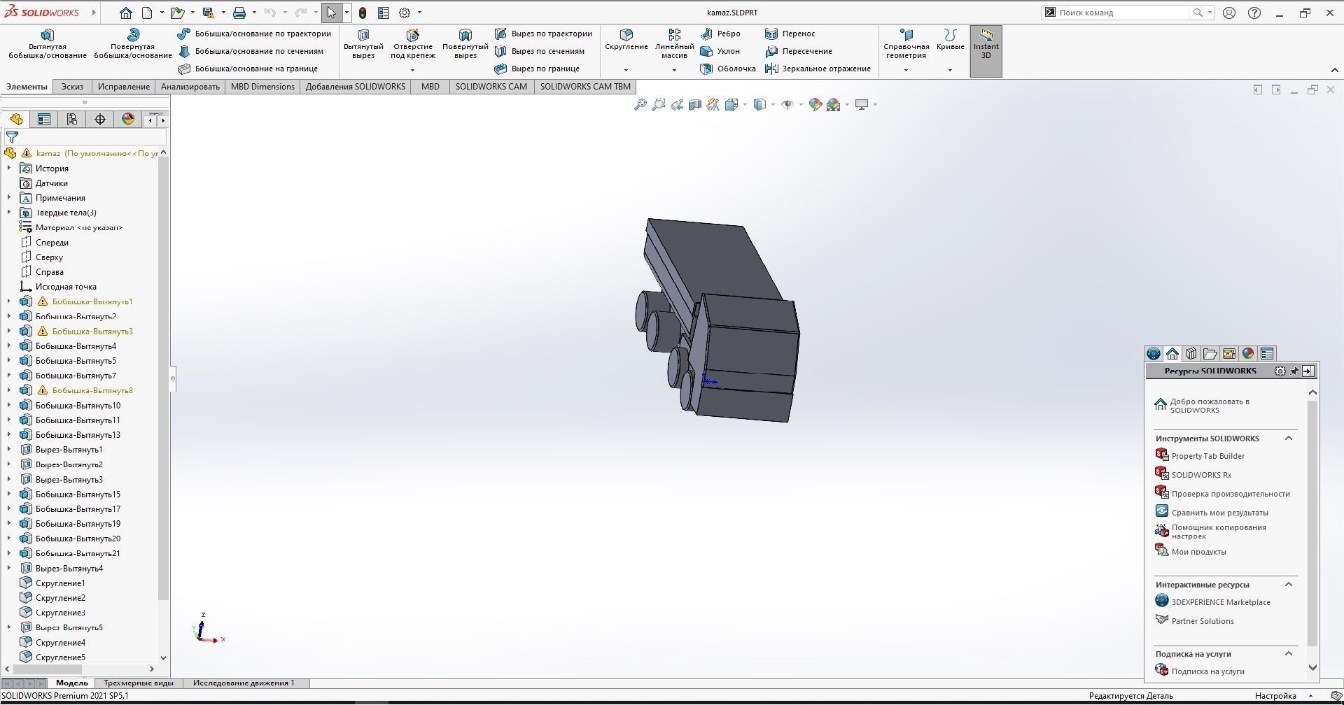 Kamaz simple 3D print model_3