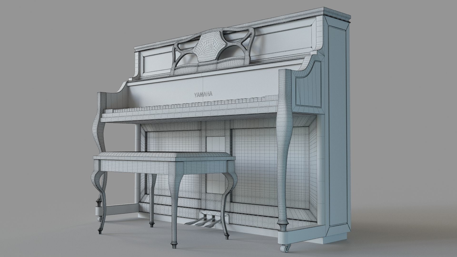 Yamaha Upright Piano M3 Series 3D model_6