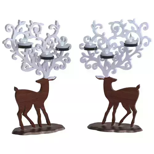 Christmas candles Deer 3D model