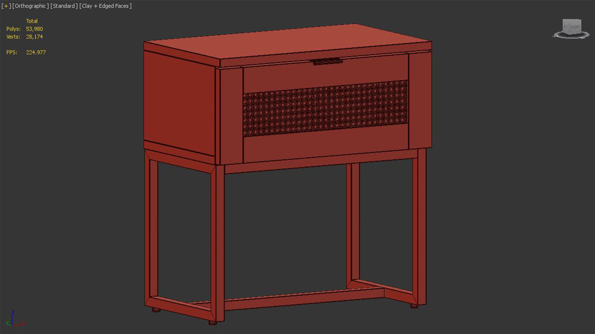 Scandinavian style bedside tables 3D model_3