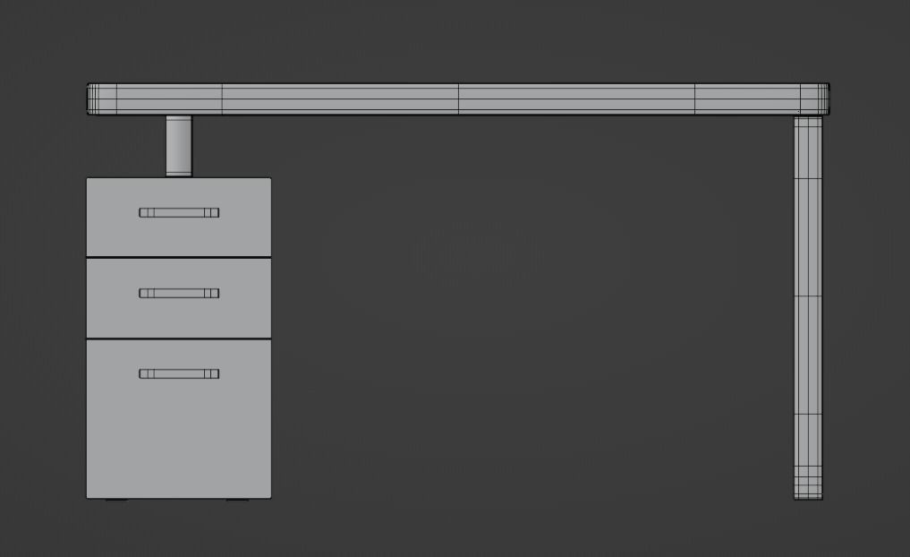 Office Table  Low-poly 3D model_8
