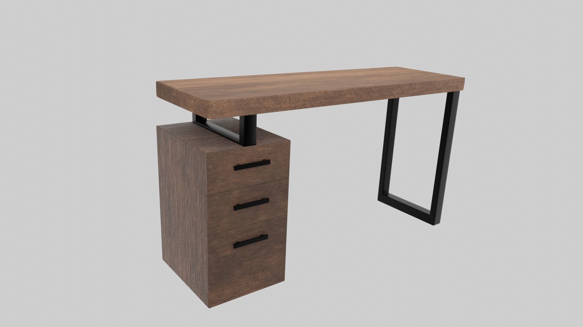 Office Table  Low-poly 3D model_2