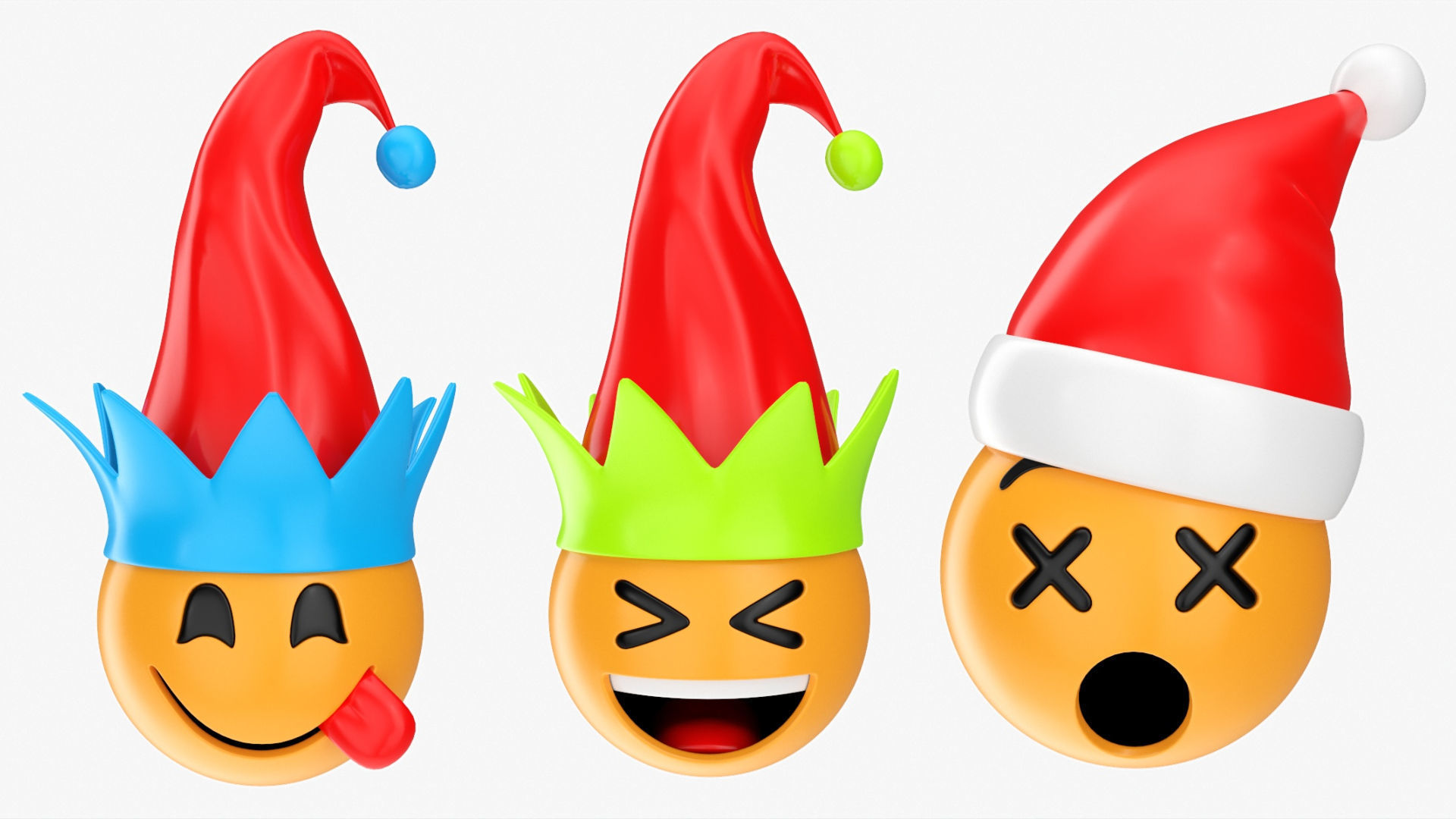 Emoji pack Christmas 090-099 3D model_1