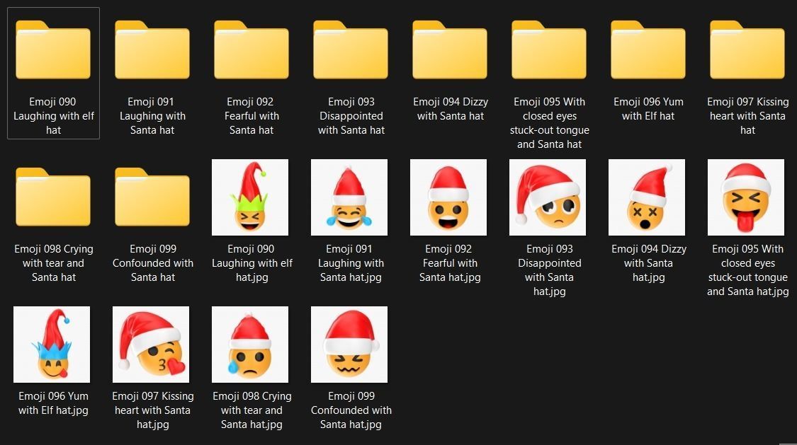 Emoji pack Christmas 090-099 3D model_12