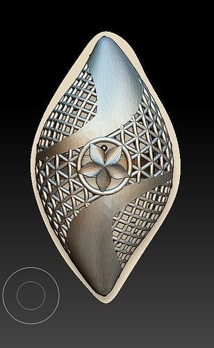 ring9 silver pendant with design 3D print model