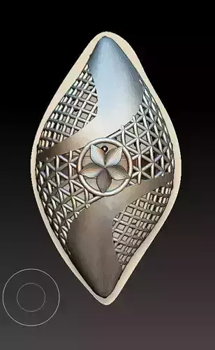 ring9 silver pendant with design