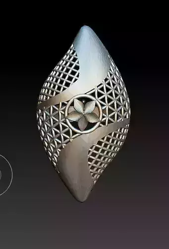 ring8 silver pendant with intricate design