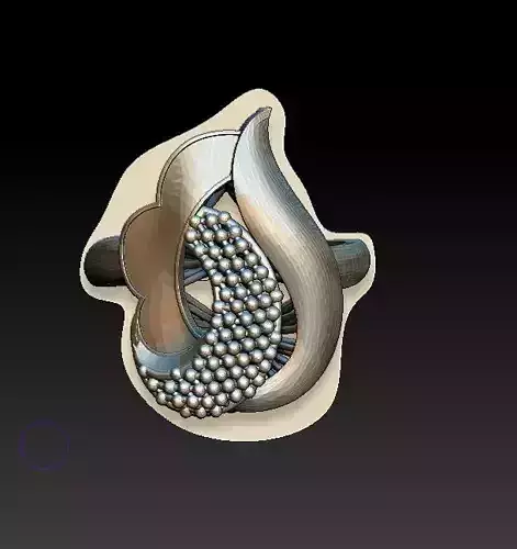 ring70 silver ring with beads