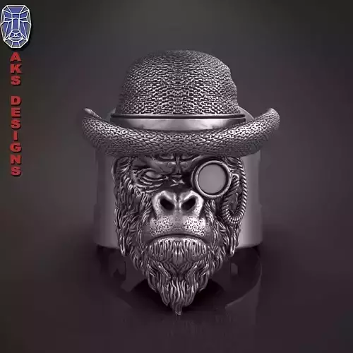  Ring animal jewelry Gentlemen gorilla 1 3D print model