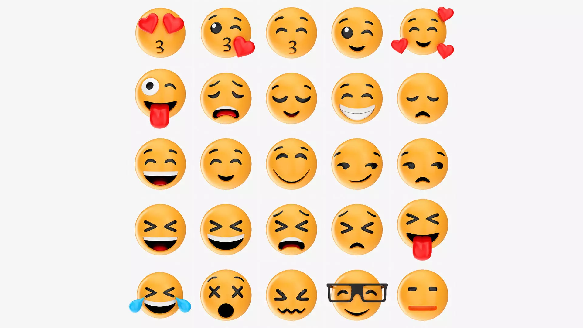 Emoji pack V1 001-025 3D model