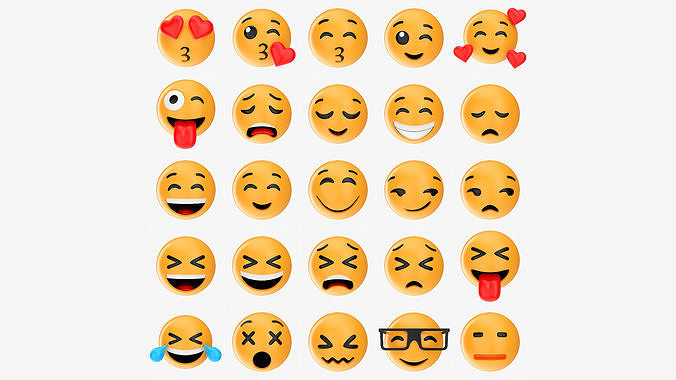 Emoji pack V1 001-025 3D model