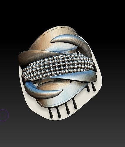 ring66 silver and hair ring 3D print model