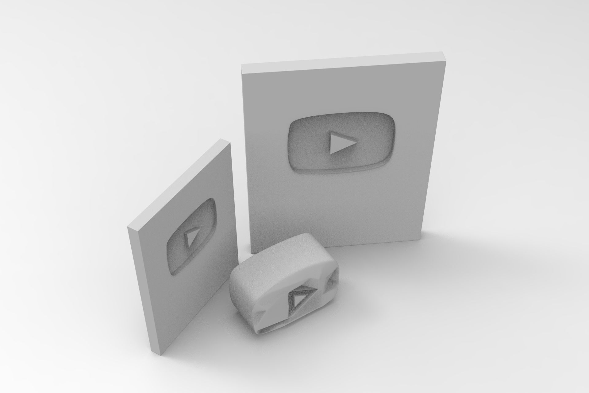 Youtube Plate Awards Low-poly 3D model_7