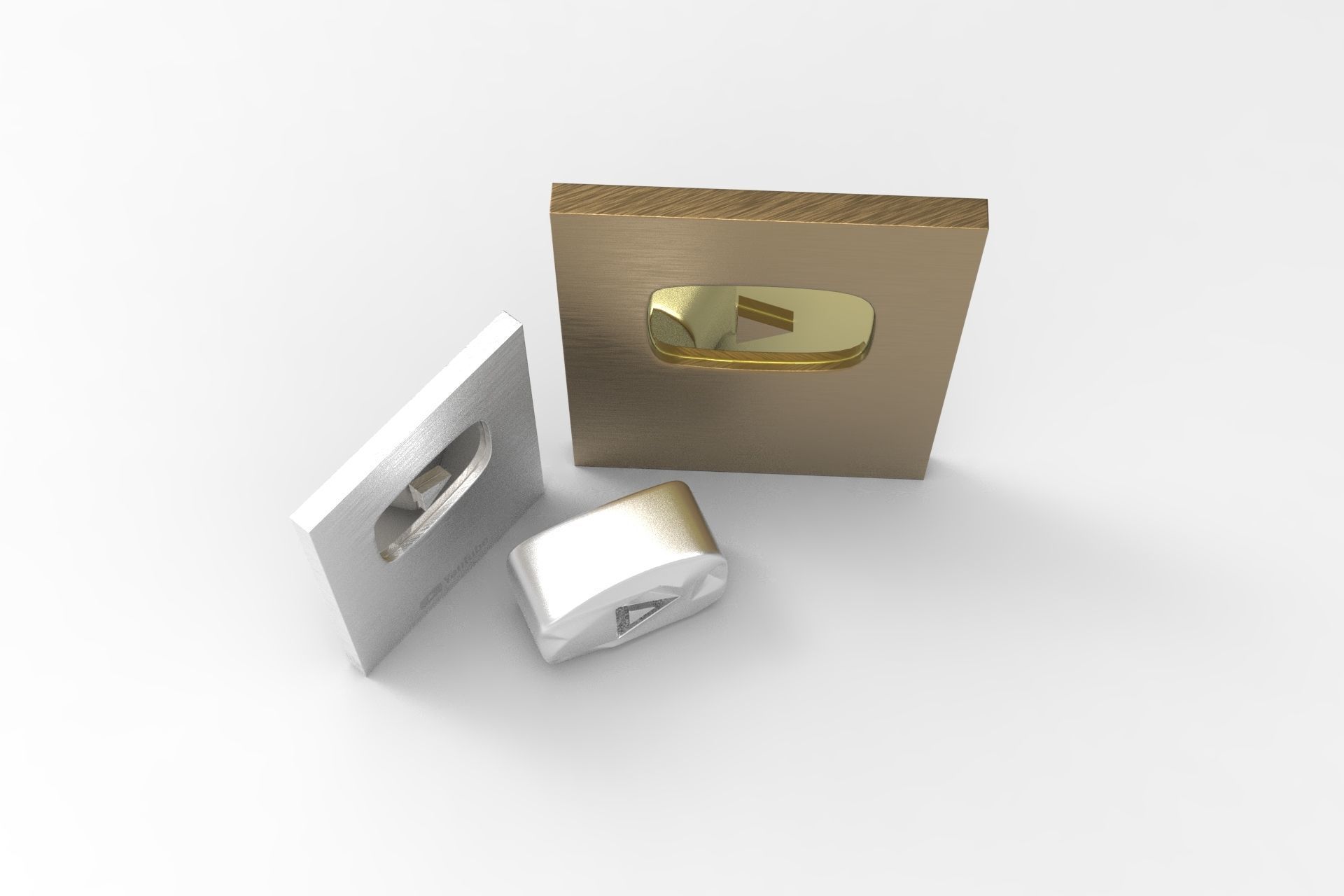 Youtube Plate Awards Low-poly 3D model_2