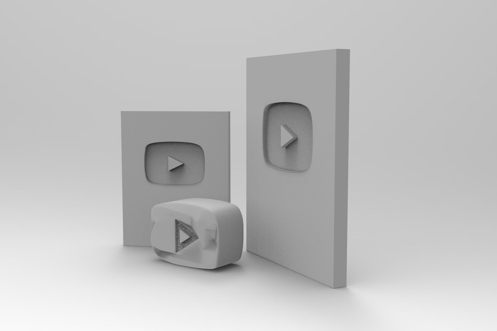 Youtube Plate Awards Low-poly 3D model_8