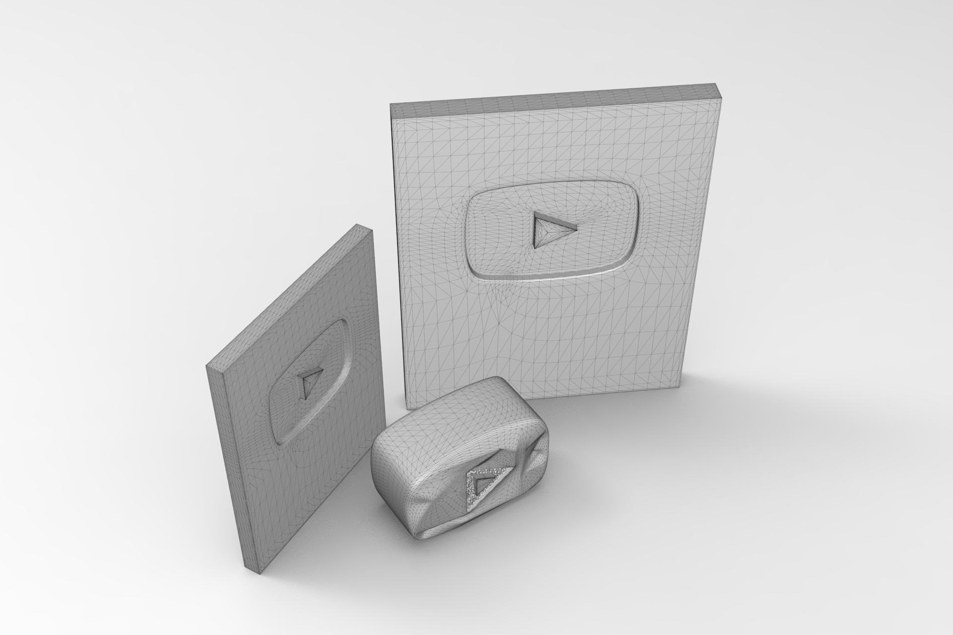 Youtube Plate Awards Low-poly 3D model_6