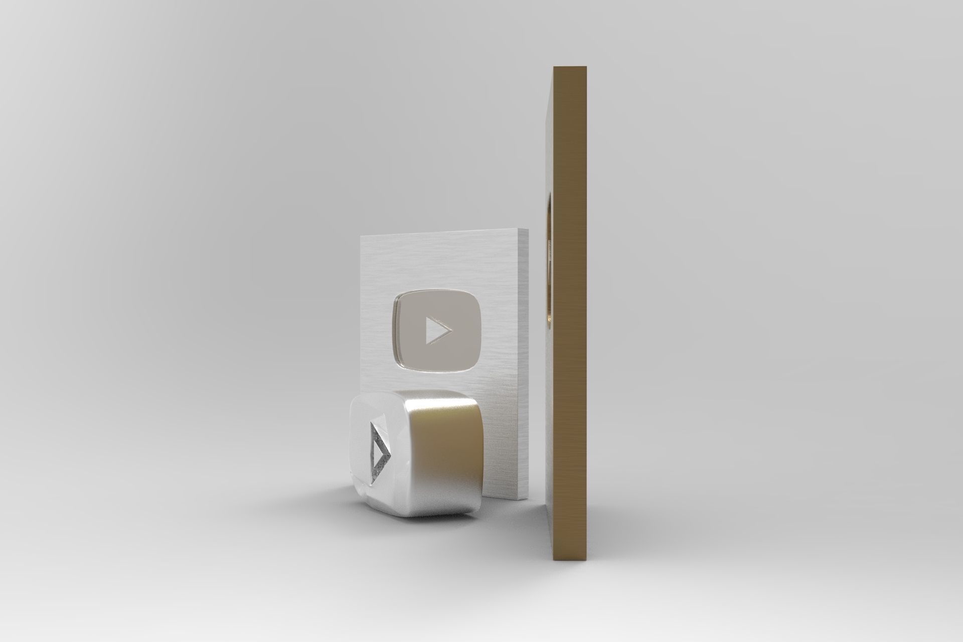Youtube Plate Awards Low-poly 3D model_4