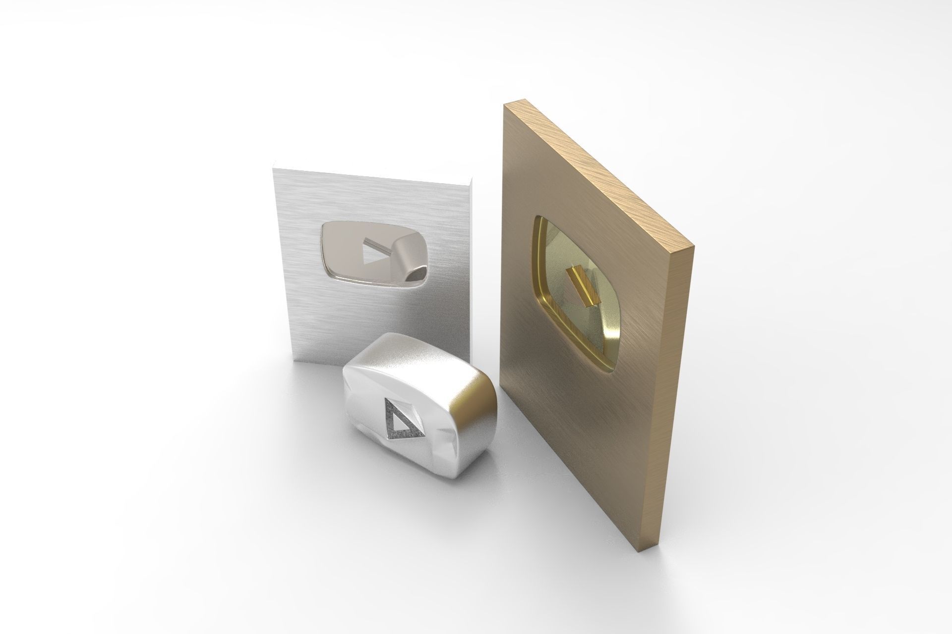 Youtube Plate Awards Low-poly 3D model_1