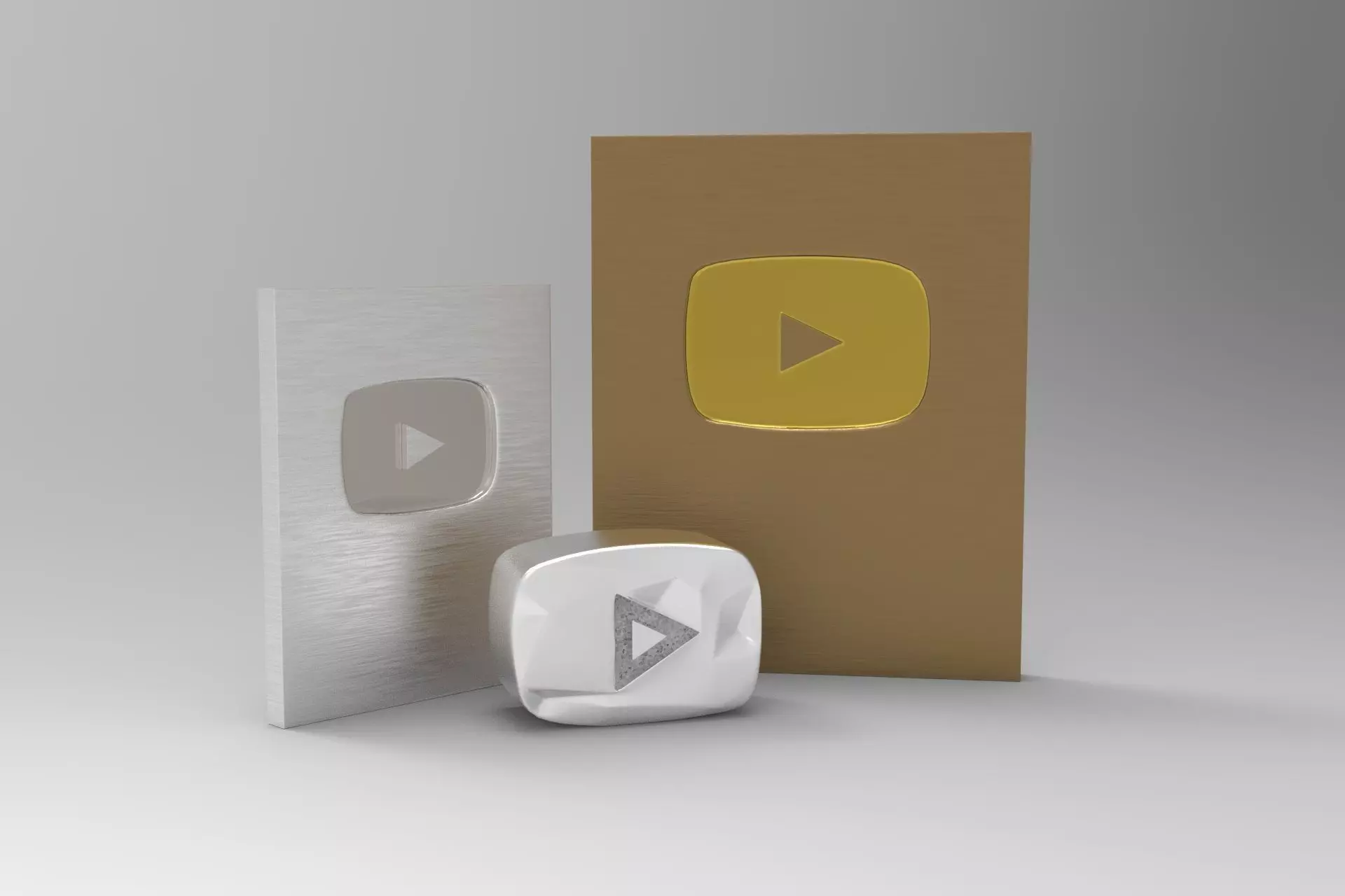 Youtube Plate Awards Low-poly 3D model_0