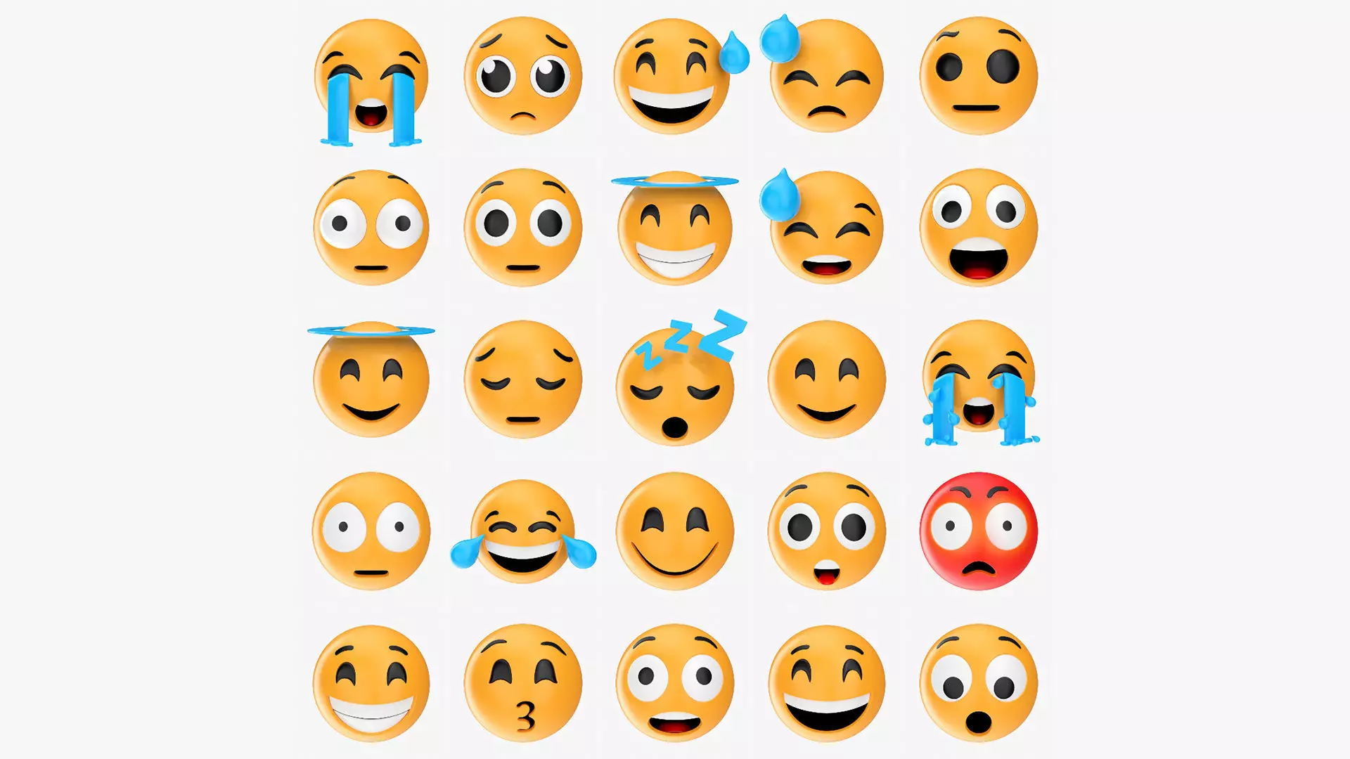Emoji pack V2 026-050 3D model