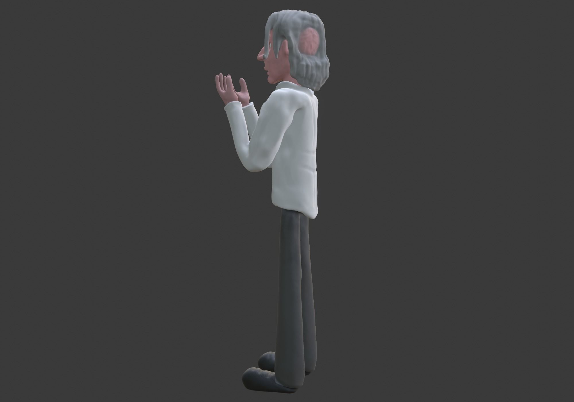 old man shocked 3D model_9