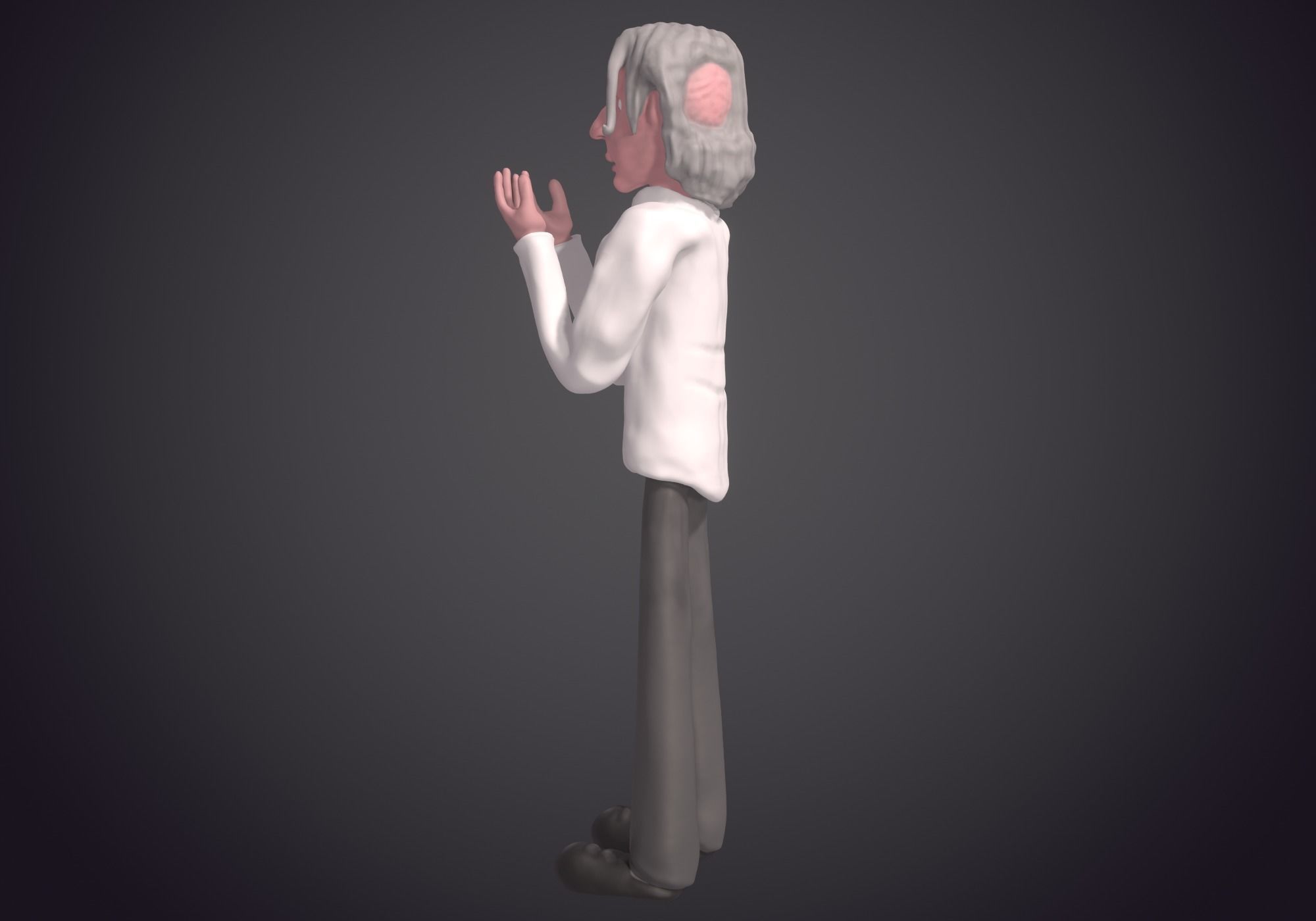 old man shocked 3D model_5