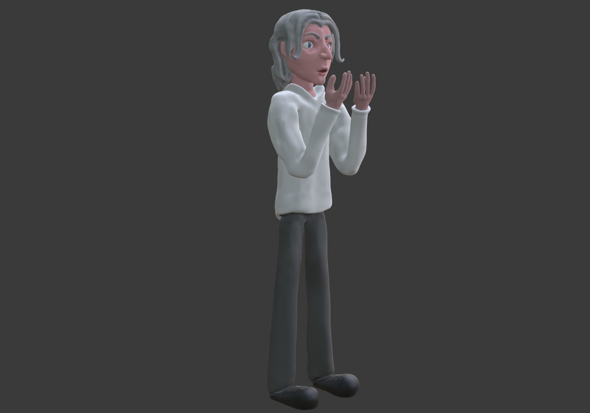 old man shocked 3D model_7