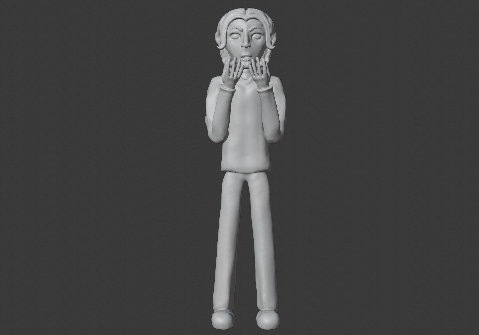 old man shocked 3D model_10