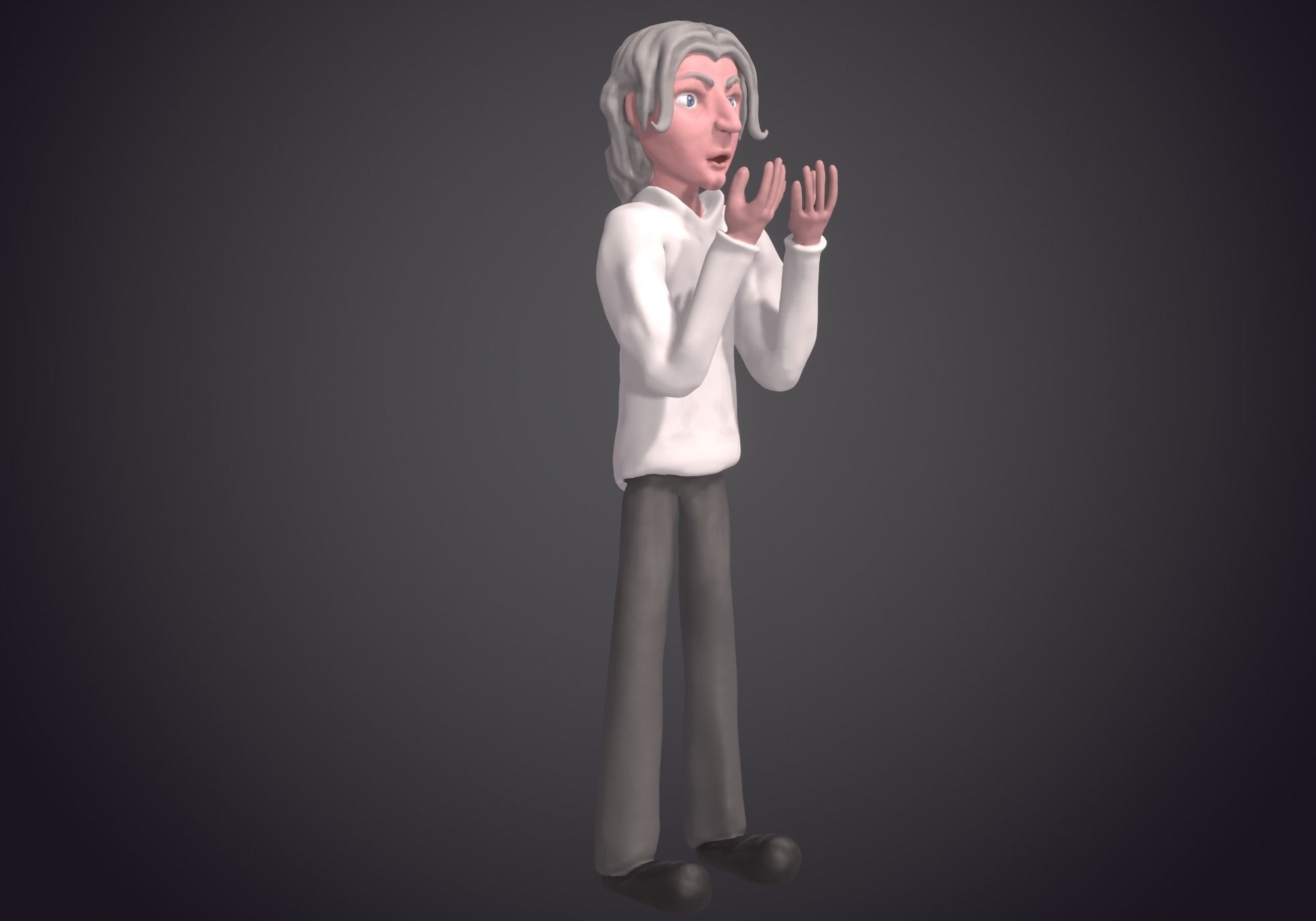 old man shocked 3D model_3