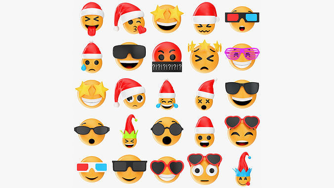 Emoji pack V4 076-100 3D model