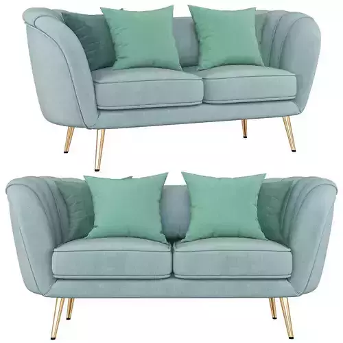 Deals on Alexandrea Velvet Flared Arm Loveseat 3d model