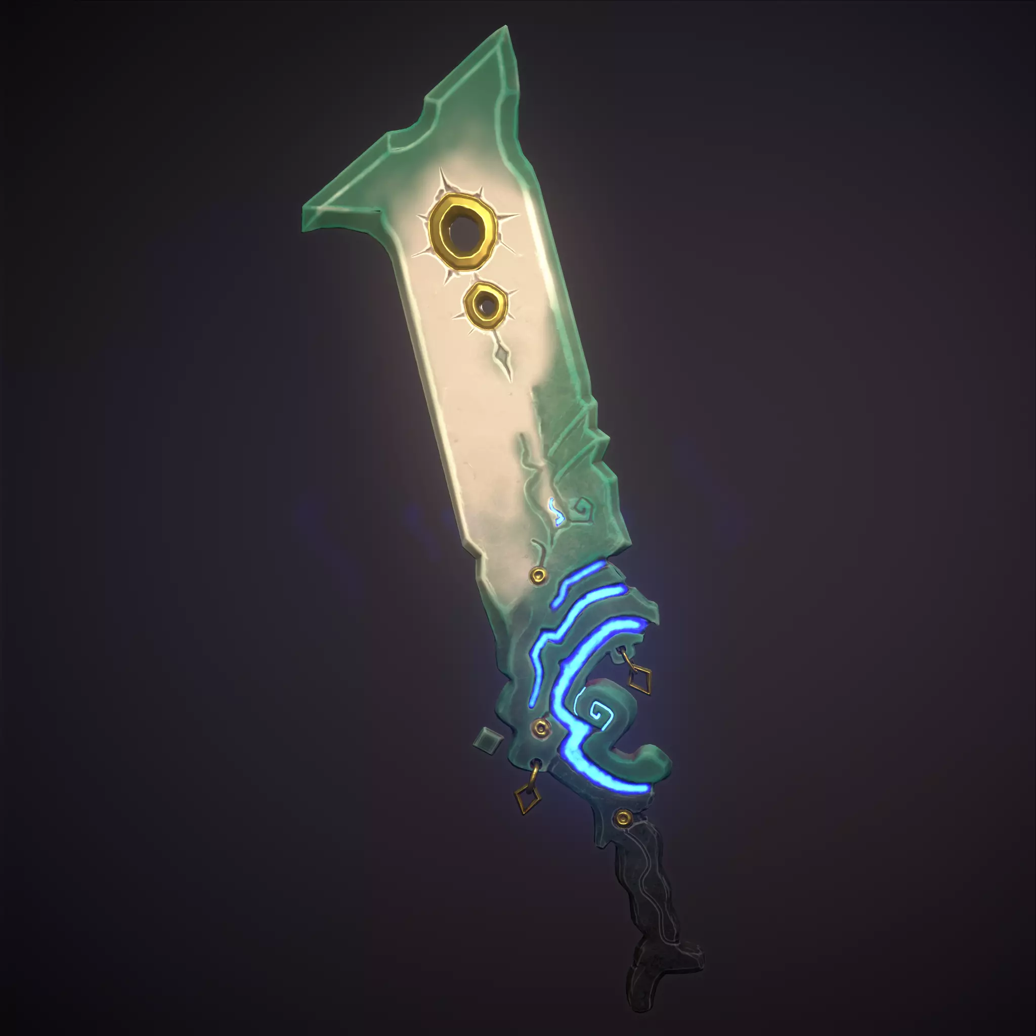 Low Poly Fantasy sword Free low-poly 3D model