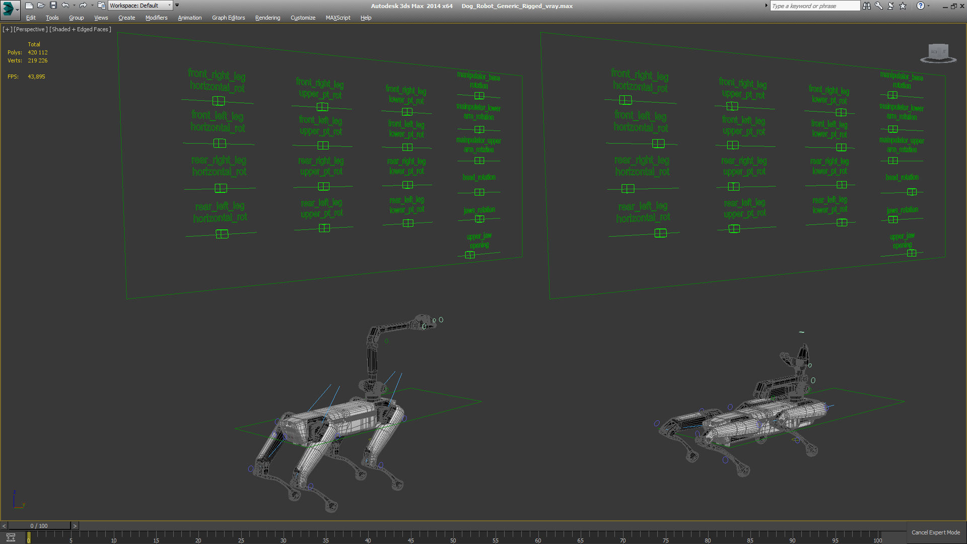 Dog Robot Generic Rigged 3D model_24