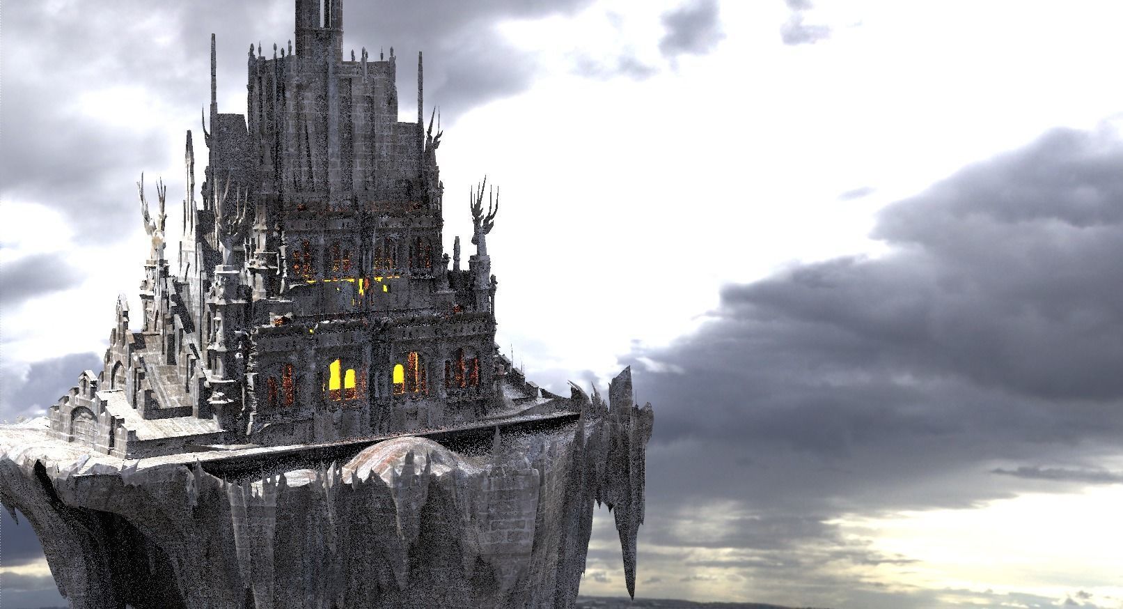 Floating Palace medieval 3D model_3