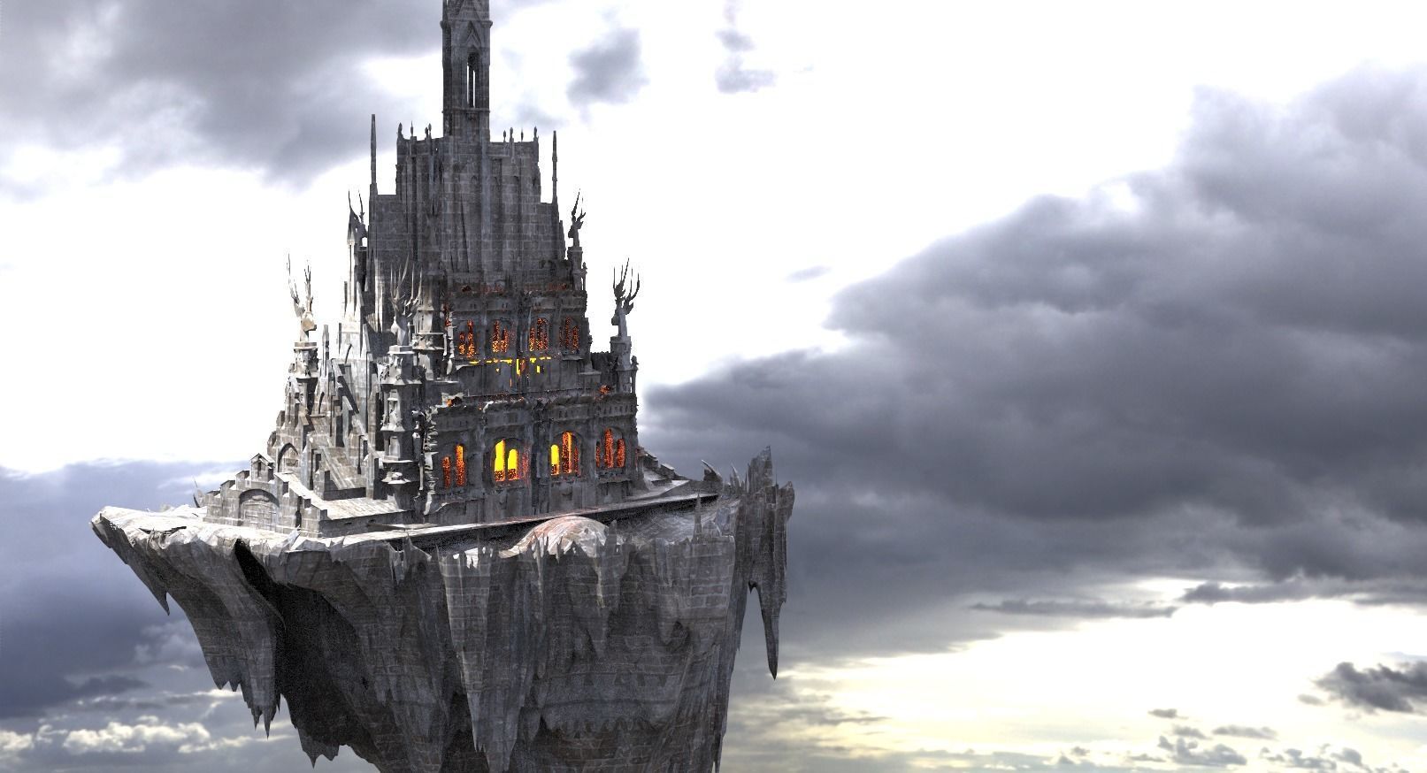 Floating Palace medieval 3D model_2