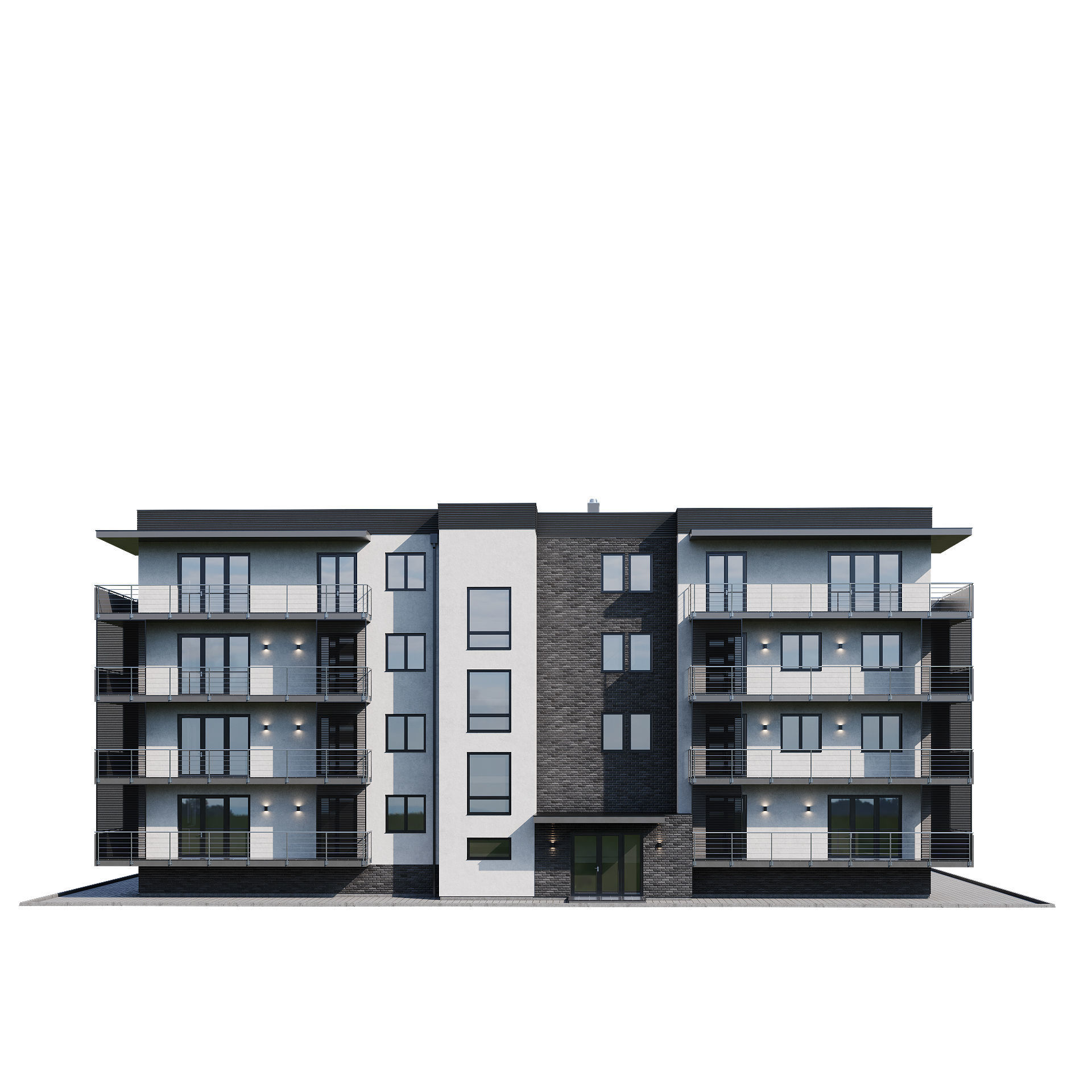 Apartment house 2 3D model_4