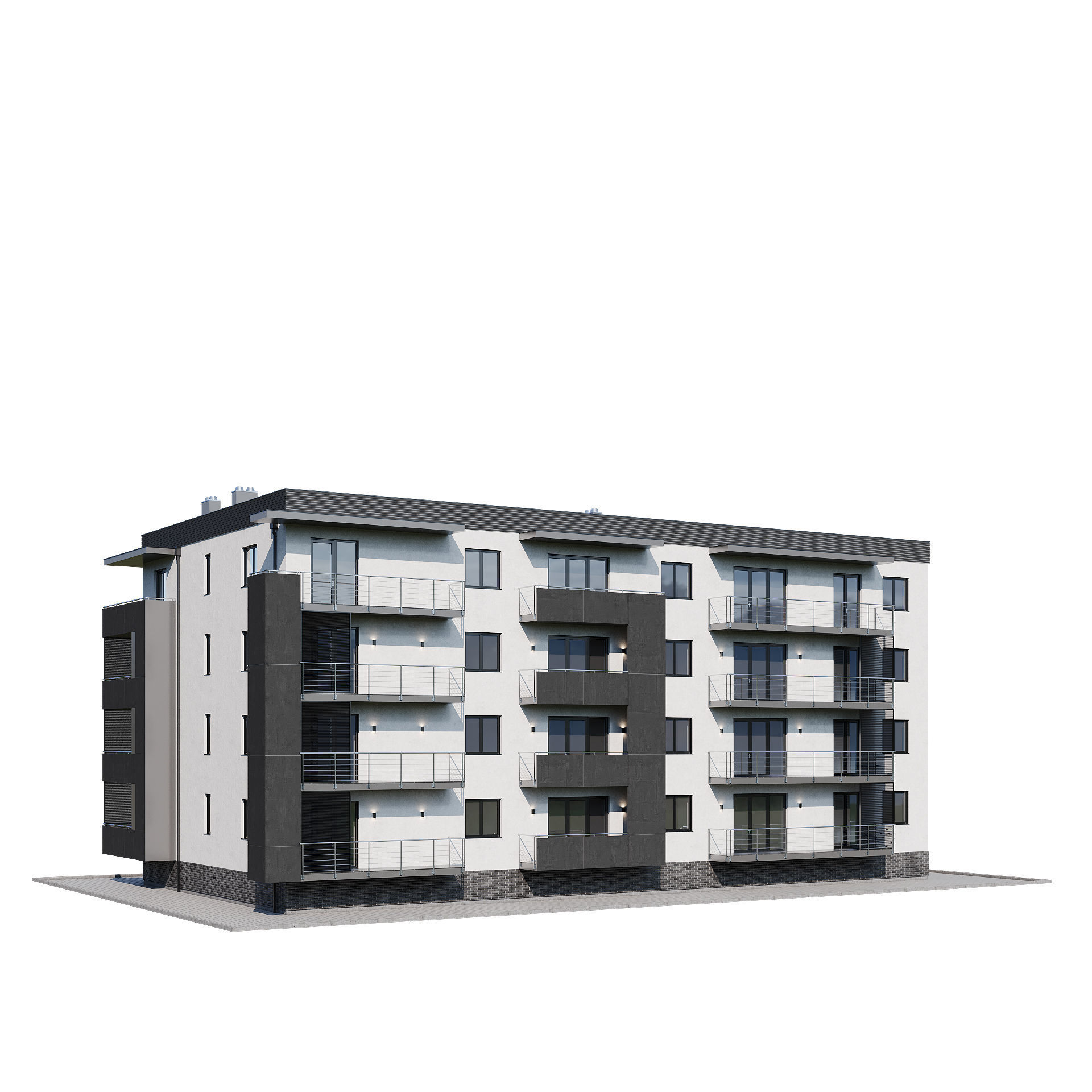 Apartment house 2 3D model_2