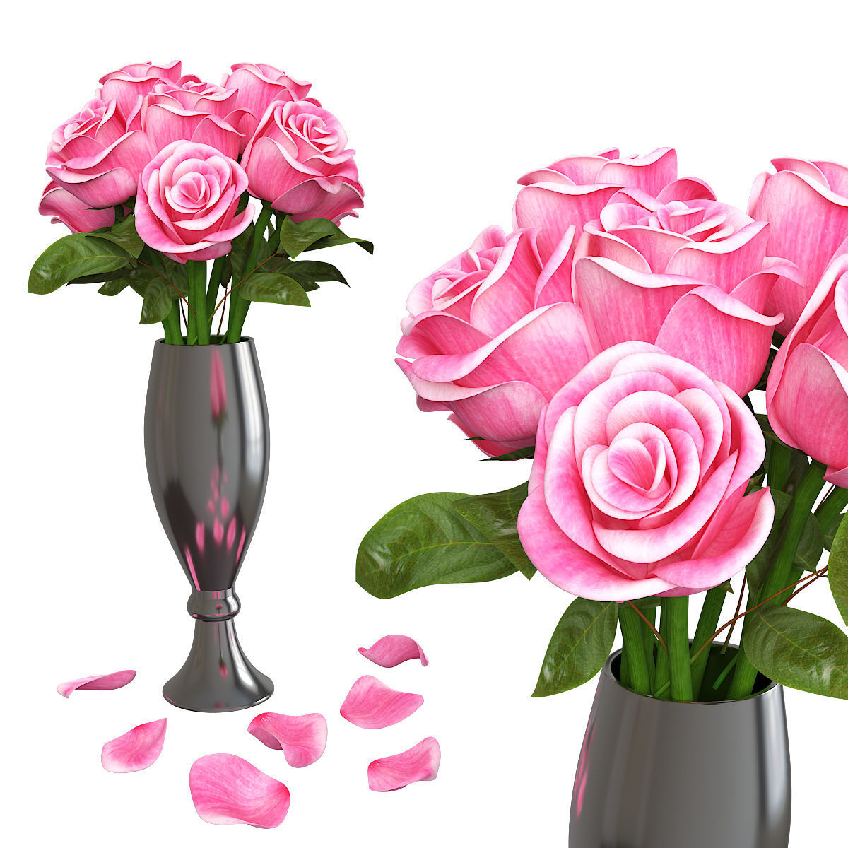 Rose Flowers 3d model Low-poly 3D model_1