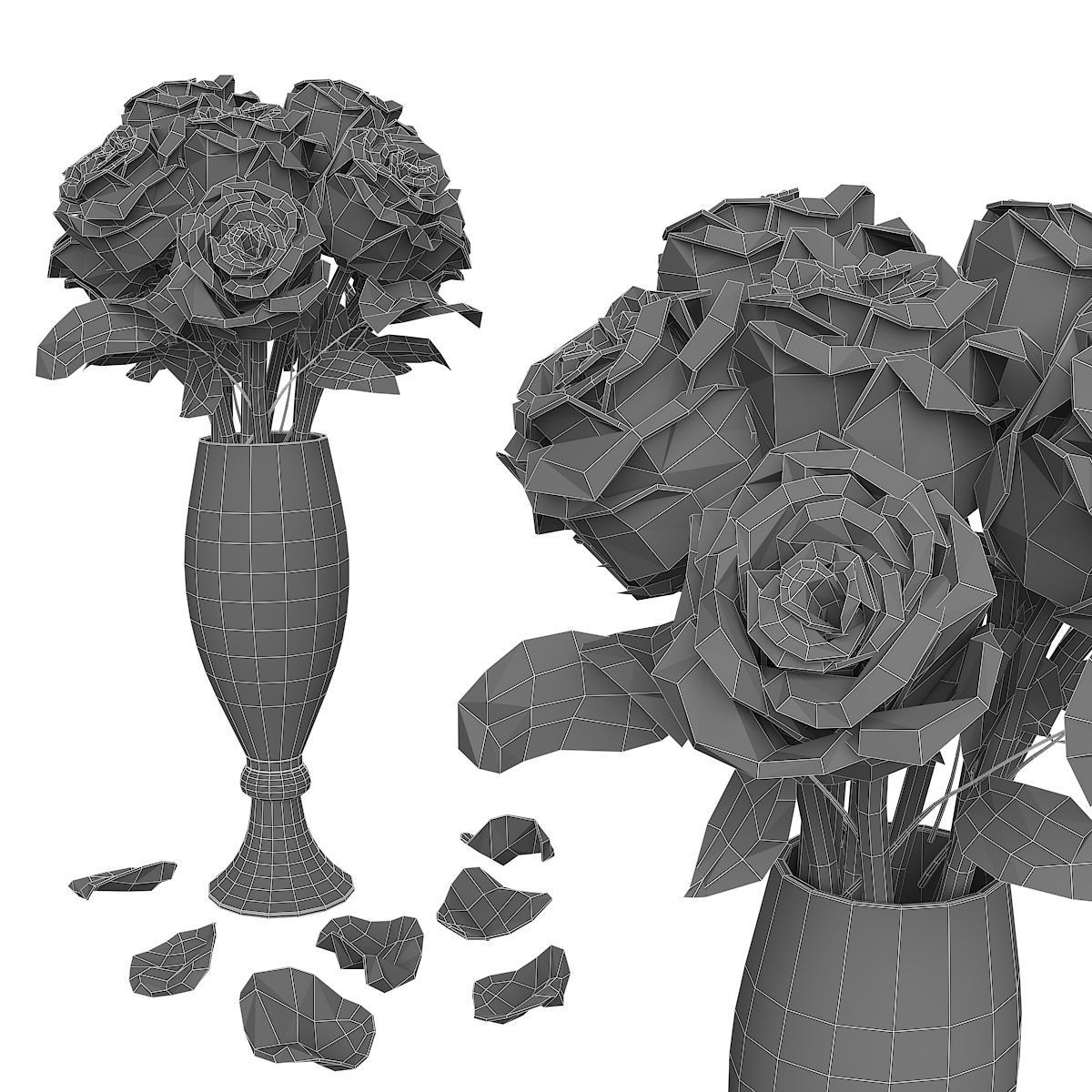 Rose Flowers 3d model Low-poly 3D model_5