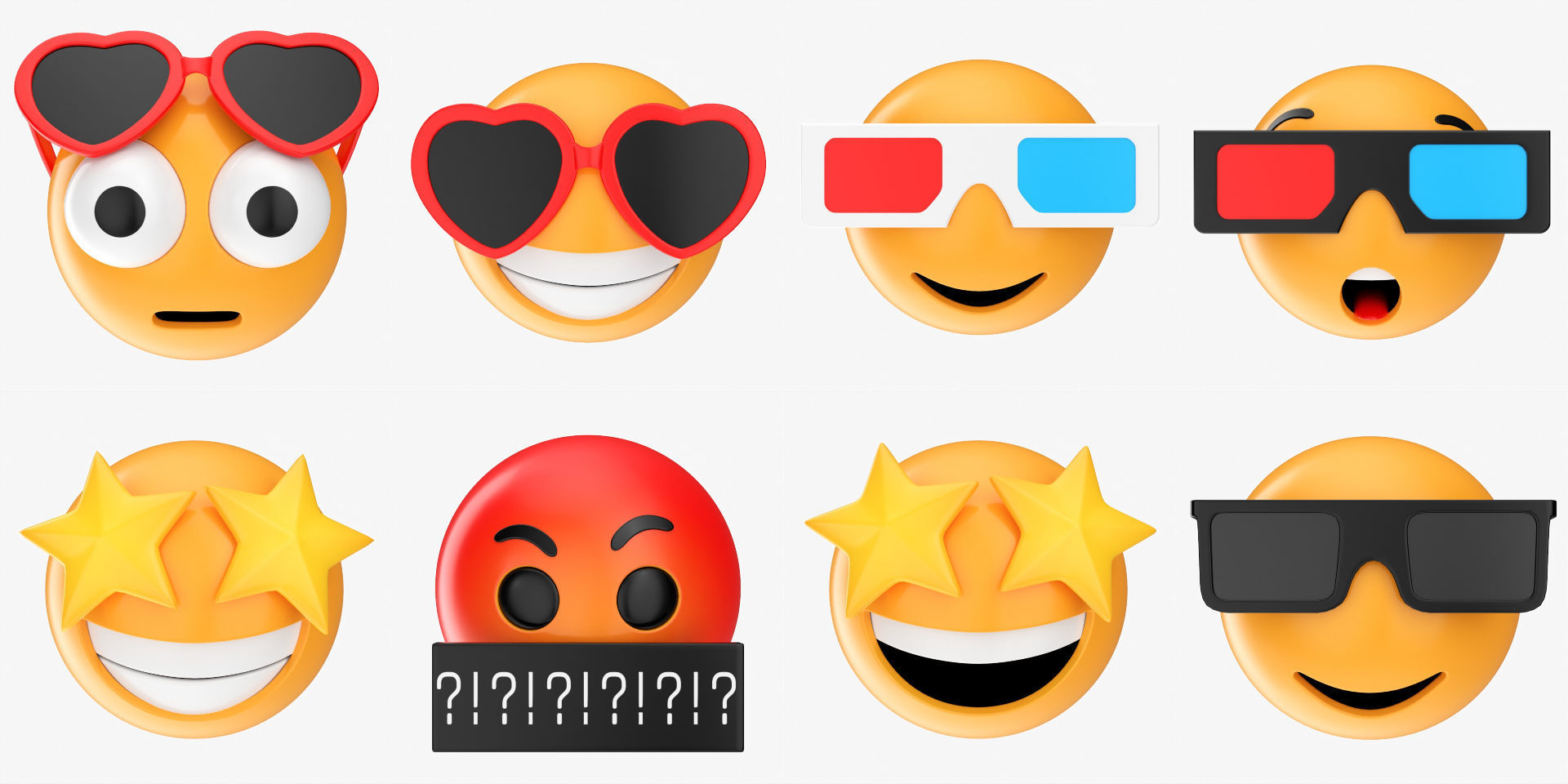 Emoji pack Large V1 001-100 3D model_12