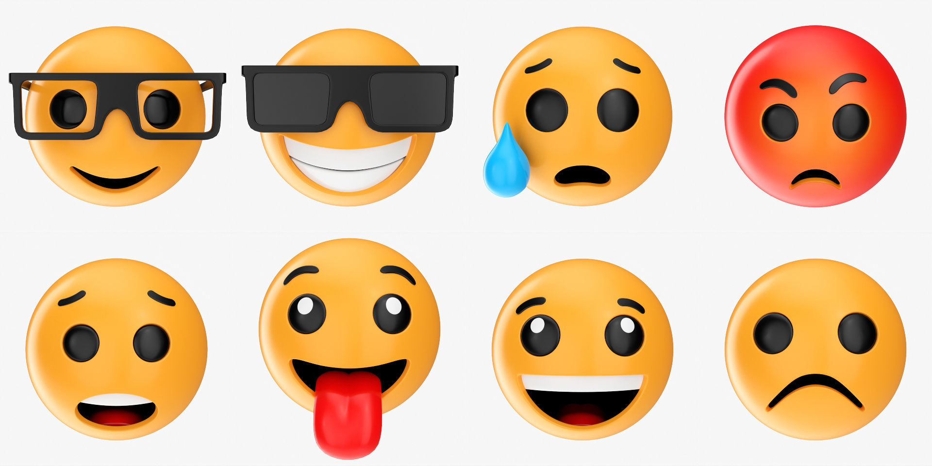 Emoji pack Large V1 001-100 3D model_7