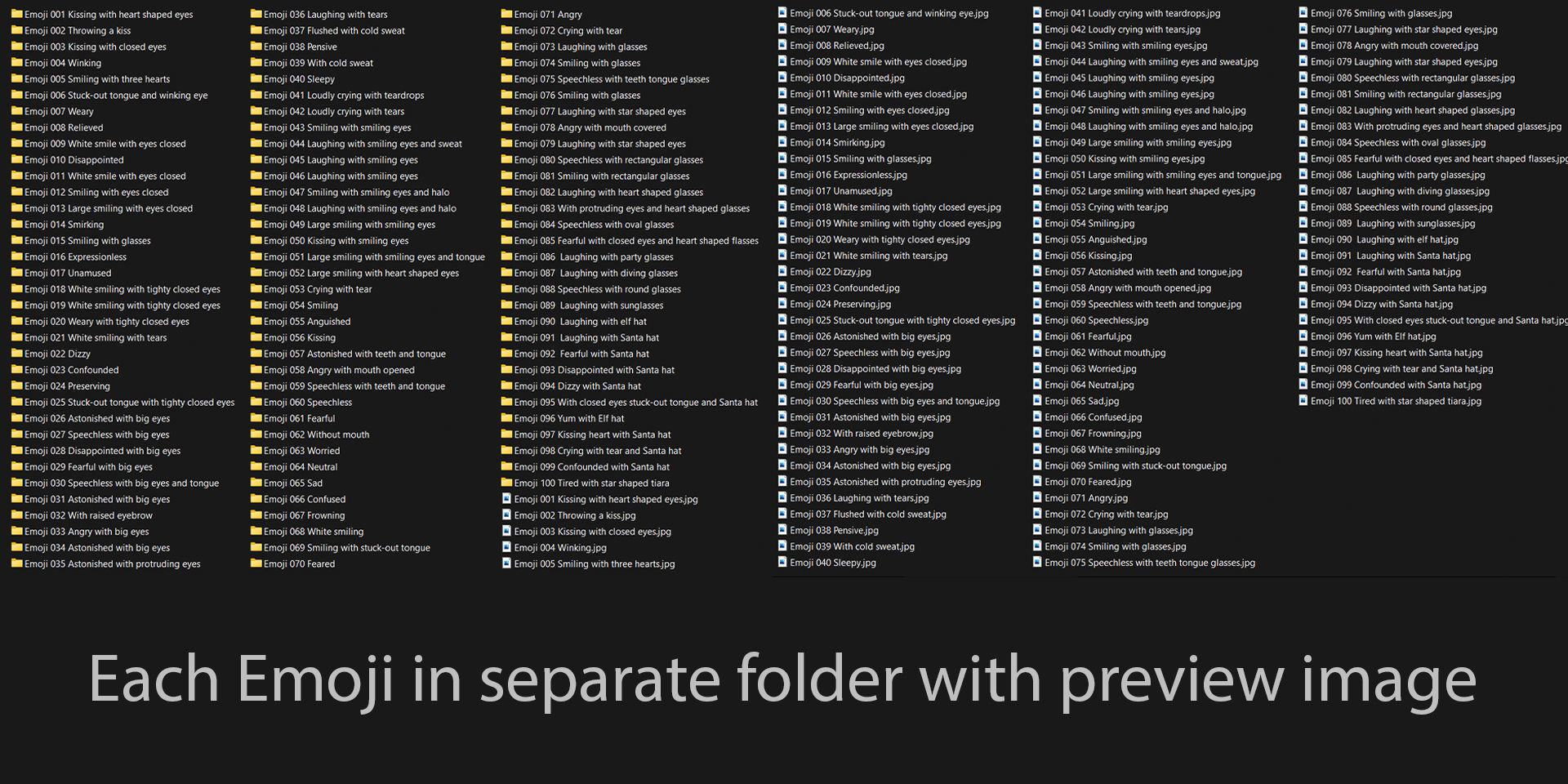 Emoji pack Large V1 001-100 3D model_14