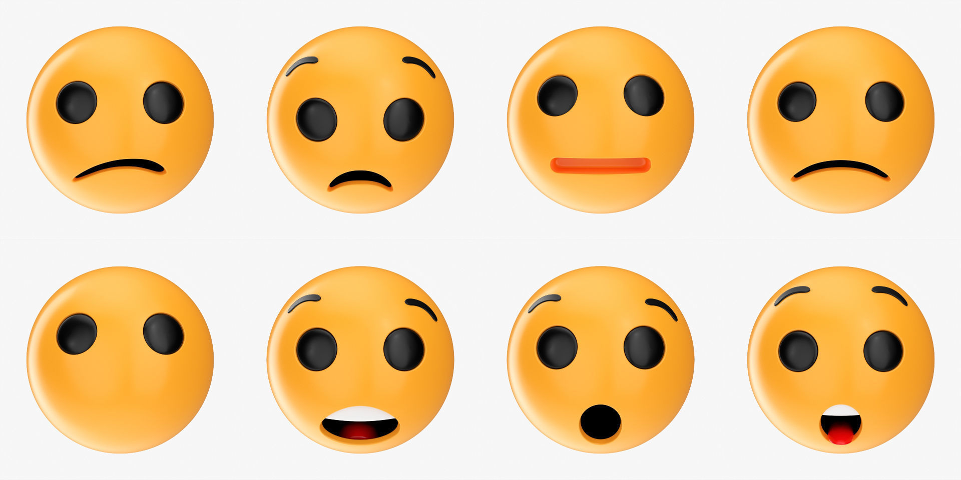 Emoji pack Large V1 001-100 3D model_8