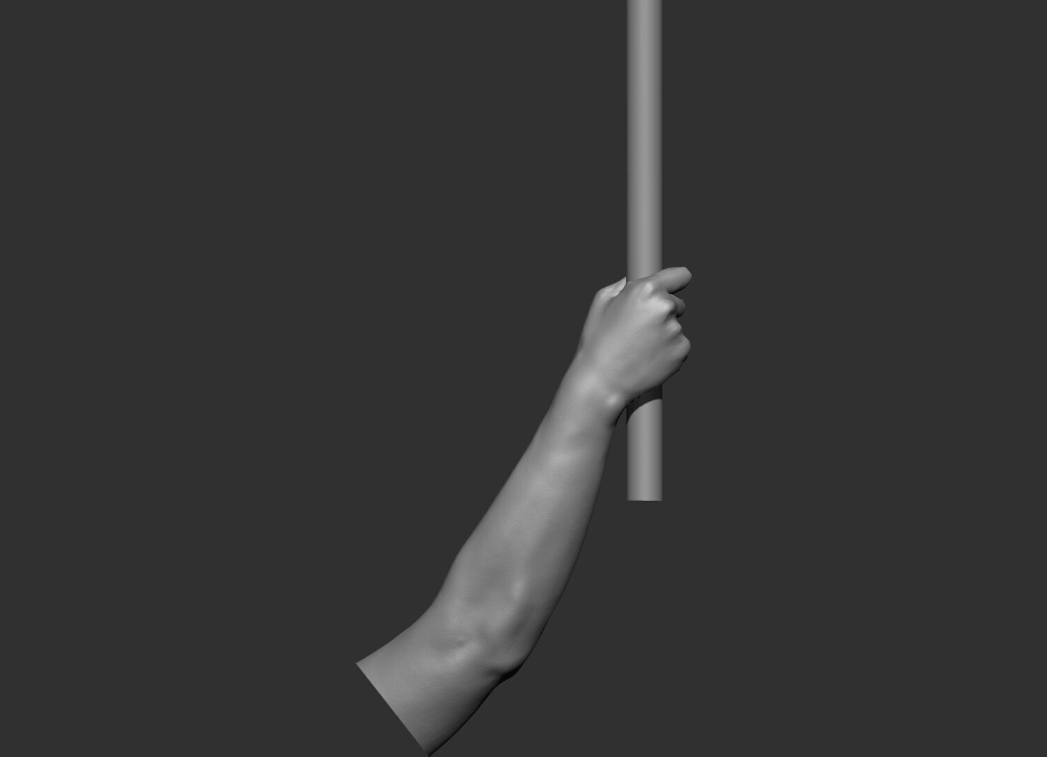 Hand holding a cylinder stick 3D Printable model 3D print model_4