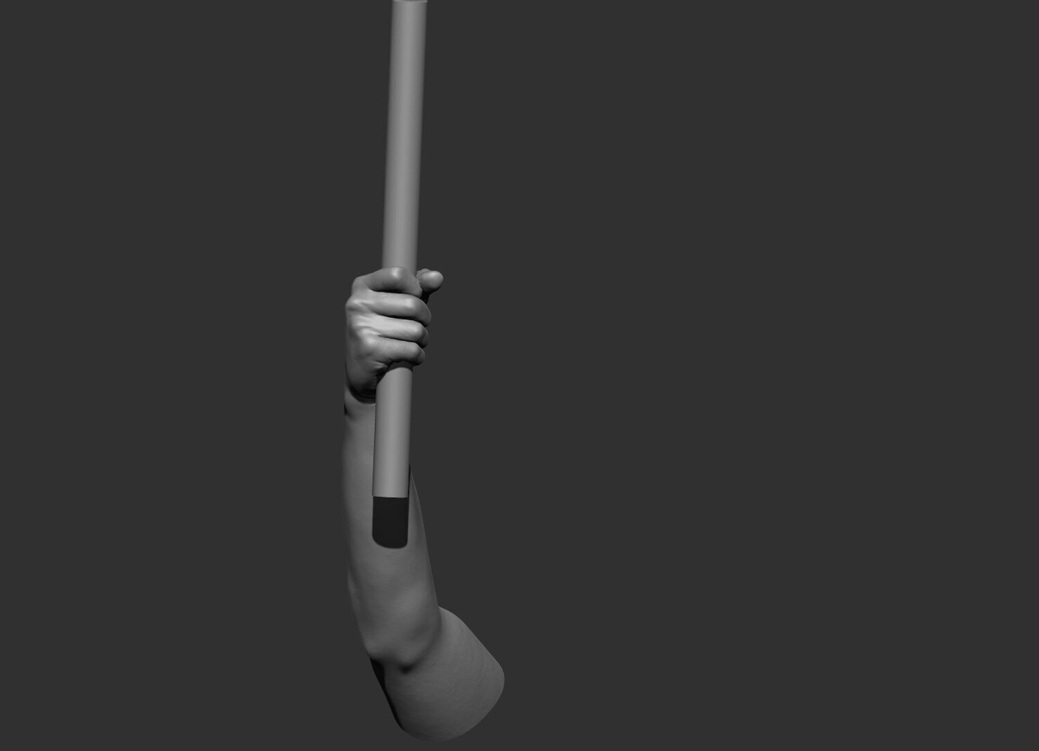 Hand holding a cylinder stick 3D Printable model 3D print model_5